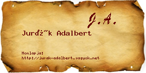 Jurák Adalbert névjegykártya